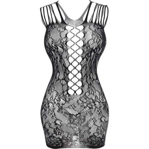 Hot Selling Sexy Exotic Dresses Female Hollow Out Dress Lingerie Siamese Skirt Porn Costumes Intimates for Women Underwear W1011