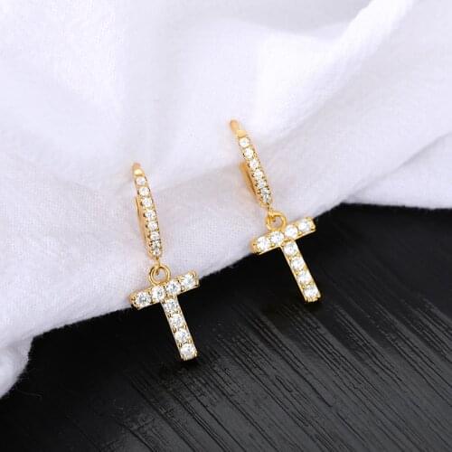 New Cute 26 English Alphabet 1PC Earrings Zircon Earrings Personality Cartilage Earrings European and American Piercing Jewelry