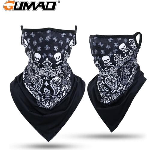 Summer Masks Neck Gaiter Skull Bandana Mesh Cycling Half Face Mask Running Hunting Hiking Triangle Breathable Scarf Men Girl