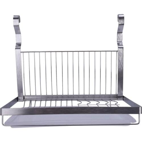 Stainless Steel Folding Hanging Dish Rack Draining Bowl Rack Plates Organizer Tableware Kitchen Storage Kitchen Organizer Shelf
