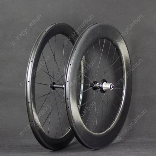 Fast Aero Bicycle Dimpled Carbon Wheels 2 Years Warranty 80mm Clincher Bike 700C Road Bike Carbon Wheelset with Affordable Hubs