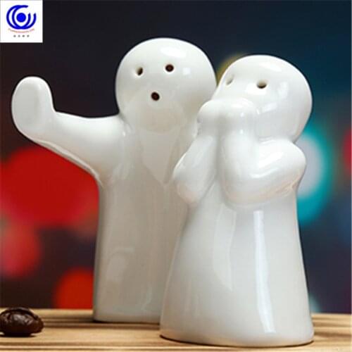Funny Mini bidong ceramic pepper salt pot seasoning pot seasoning bottle set seasoning box bottle jar household small ornaments