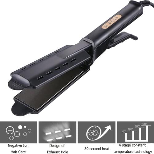 Hair Straightener Four-gear Fast Warm-up Adjustment Ceramic Tourmaline Ionic Flat Hair Straighting Tool