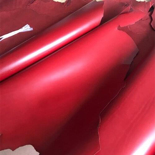 A grade genuine oil wax red color top layer cowhide leather,2.2mm vintage leather for notebook wallet bag luggage diy
