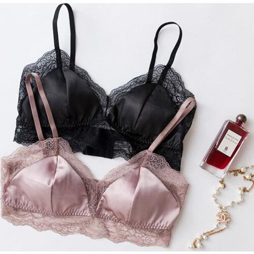 Womens 100% Real Silk Bra