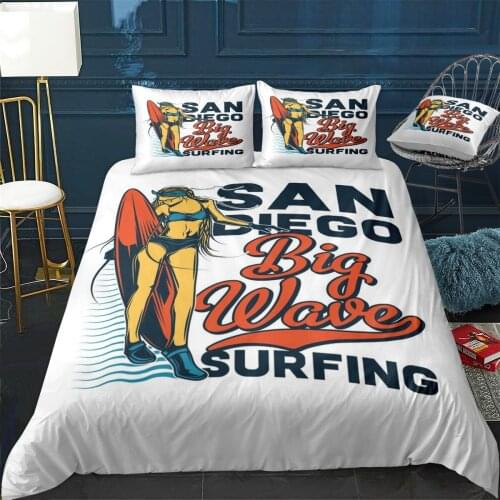 05 Surf6 Quilt Cover Pillowcase 3Piece Comforter Bedding Set With Pillow Case Single Double Duvet Cover Home Decora