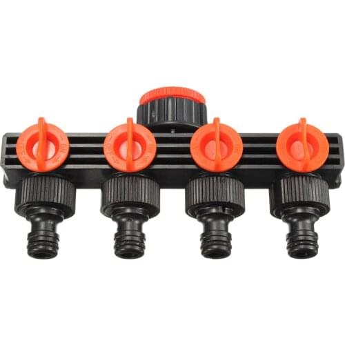 1/2 4-Way ABS Plastic Garden Hose Splitter Saving Watering Irrigation Tool Kits T-Type Watering Connector Distributor