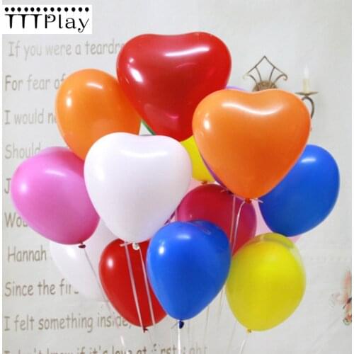10pcs 10inch Thick 1.5g Love Heart Latex Balloon Inflatable Wedding Decoration Air Ball Romantic Marriage Party Balloon Supplies