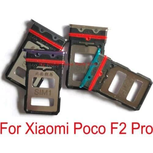 10 PCS New Sim Card Tray Holder For Xiaomi Poco F2 Pro Sim Tray SD Card Reader Slot Adapter For Mi Poco F2 Pro Spare Parts