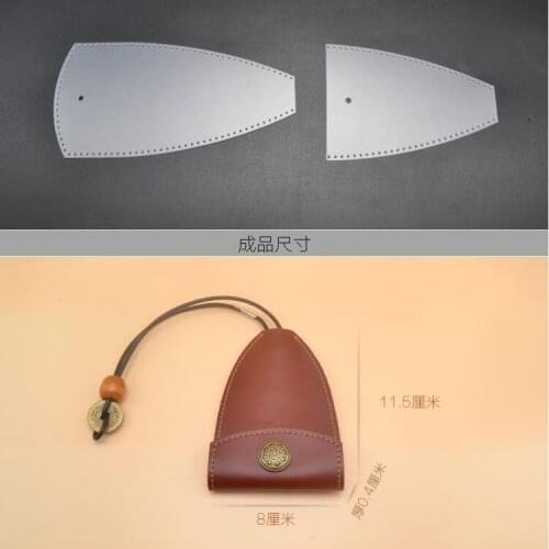 2021 DIY leather craft Mini Key case Pendant sewing pattern pvc template