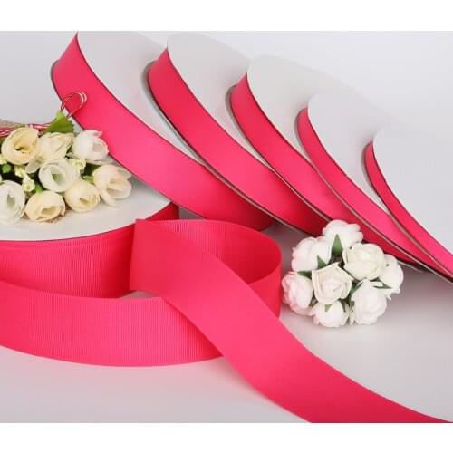 5Yards/lot Width 7mm/10mm/15mm/20mm/25mm/38mm Fuchsia Color Grosgrain Ribbon For Wedding Party Decorations & DIY Gift Wrapping