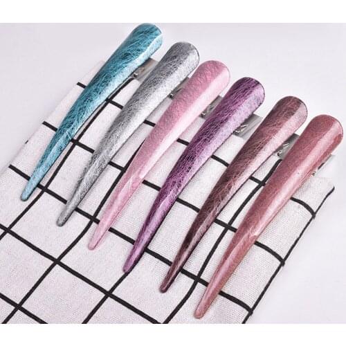 6pcs Acrylic Hair Clips Fashion Duck Clips Simulation Ox Horn Clamp Ponytail Clips Hair Decoration for