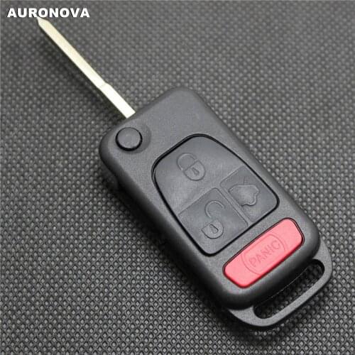 AURONOVA New Replace Folding Key Shell for MERCEDES BENZ C E S ML W140 3+1 Buttons Small Head Uncut Brass Remote Car Key Case