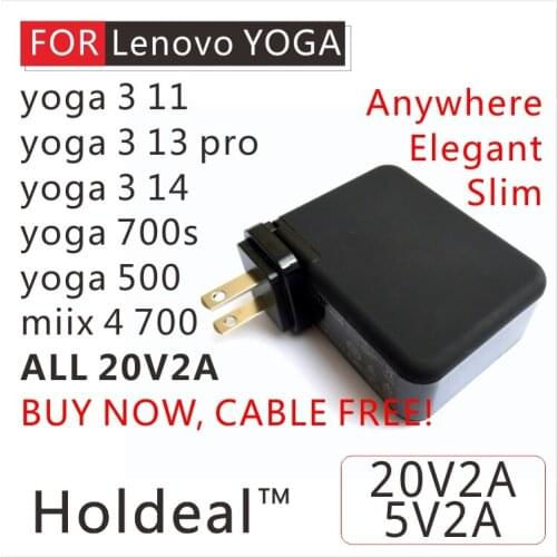 20V 2A 40W Usb Plug Laptop Ac Power Adapter Charger For Lenovo Yoga3 Pro Yoga 3 11 Miix 700 Us/Uk/Au/Eu Plug Usb Separated