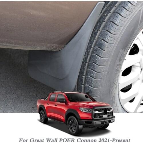 4pcs Car Styling ABS Mud Flap Splash Guard Mudguard Perfector External For Great Wall POER Connon 2021-Present Auto Accessories