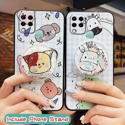 Foothold Kickstand Phone Case For infinix X689/X689C/Hot 10S/Hot 10T Cover Original For Girls TPU