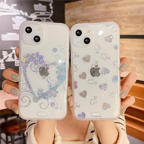 Cube 3D Embroidery Love Heart Cartoon Phone Case For iPhone 11 12 Pro Xs Max X XR 7 8 Plus SE 2020 Soft Matte Cover Girl Women