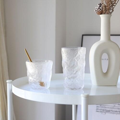 Cutelife Nordic Bark Transparent Shot Glass Coffee Cup Whisky Milk Water Wine Tea Glasses Wedding Drinkware Beer Cocktail Glass