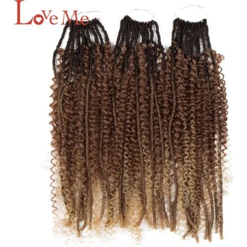 LOVE ME Ombre Crochet Hair Box Braids Synthetic 22 Inch Long Curly Extensions Braiding Passion Twist Crochet Hair for African