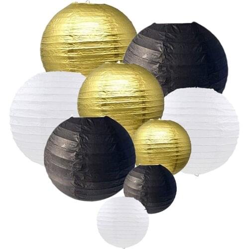 Round Chinese Paper Lanterns 9pcs Assorted Sizes lanterne papier lampion Wedding Halloween Party Diy Hanging Decor Favor