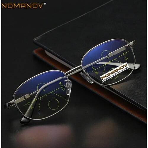 Round Memory Frame Anti-fatigue Lens Men Women Progressive Multifocus Reading Glasses Add 75 100 125 150 175 200 To 400