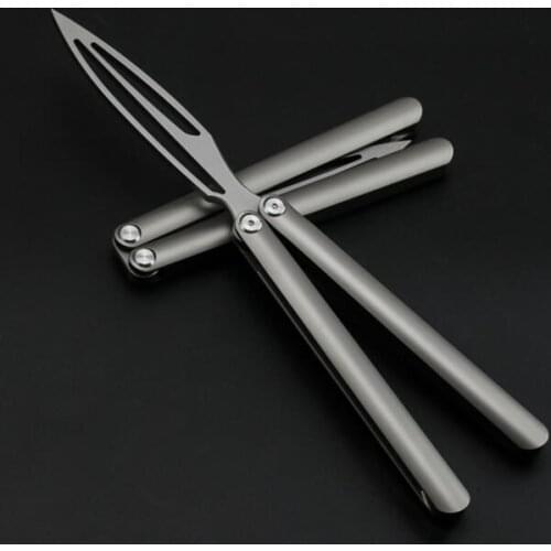 Hot Sales Fiore Butterfly Trainer Knife 440C Blade Channel Titanium Alloy Handle Ball Bearing Free-swinging EDC Tool Jilt Knives