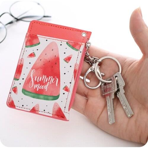 Cartoon Multi-functional Creative Wallet Lanyard Keychain Dual Purpose Pu Hide Substance Card Holder Creative Small Gifts