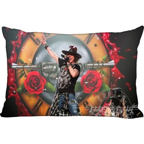 ShunQian Guns N Roses Pillowcase 45x35cm(One Side) Decorative Rectangle Zipper 3D Print Pillowcase Satin Fabric Pillow Cover