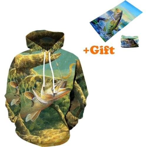 New Men 3D Fishing Clothing Autumn Winter Warm Fishing Clothing Jacket with hat Outdoor Cycling Sport Sweatshirt Fishing Clothes