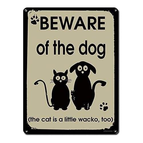 Nobrand New Metal tin Sign Beware of The Dog Home bar Club Wall Decoration Signs 12x8inch