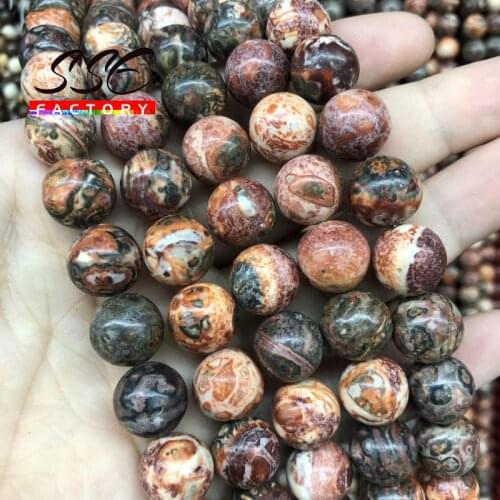 Wholesale Natural Red Leopardskin Jasper Beads Round Loose Stone Beads For Jewelry Making Diy Bracelets 4 6 8 10 12mm 15" Strand