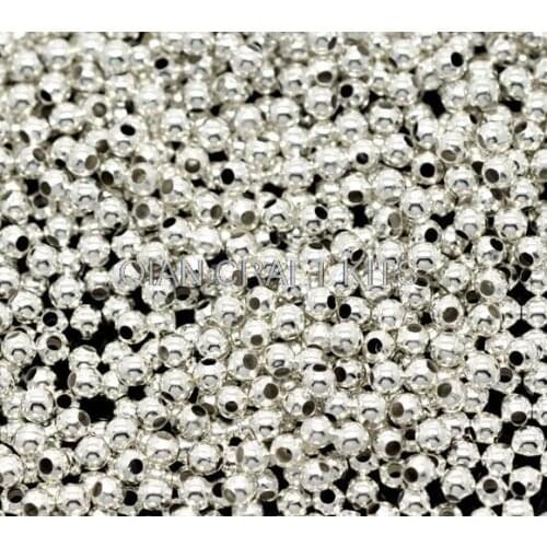 Wholesale Lots approx 5000pcs Silver Plated Smooth Round Iron Metal Spacers Beads 2mm-4mm mix size-XD0026