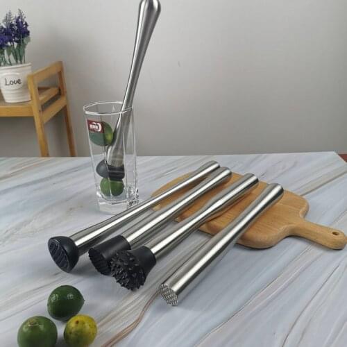 Stainless Steel Wine Mixing Stick Cocktail Muddler Shaker With Crushing Hammer DIY Drink Fruit Muddler Crushed Ice Barware Tool