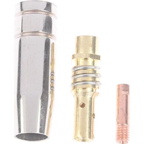3pcs/set 0.8mm 1mm 1.2mm Plasma Welder Binzel 15AK Torch Welding Nozzles for MIG Welding Machine