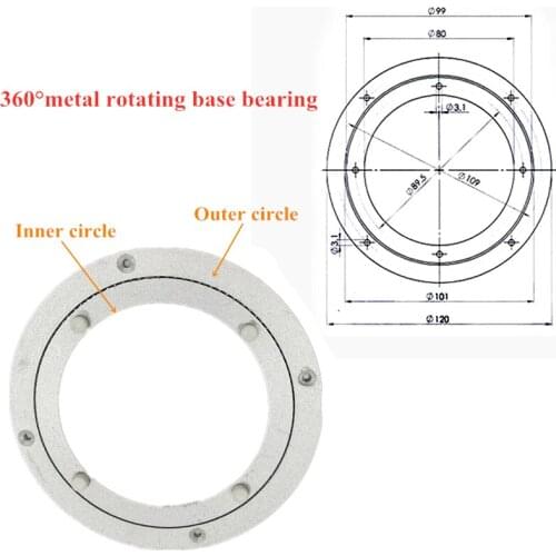 360 Degree Metal Rotating Base Bearing For Vehicle-mounted Rotating Robot Arm Pan/Tilt DIY Robot Arm Accessories
