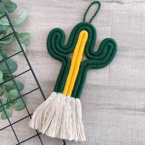 Handmade Cactus Tassel Pendant Ornament Home Holiday Wall Hanging Decoration Outdoor Decor wind chime room decoration kids room
