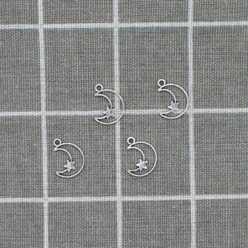 15pcs 14*18mm Ancient Silver Color Hollow star moon Charms Connection Pendant For Jewelry Making DIY Metal necklace Crafts X1813