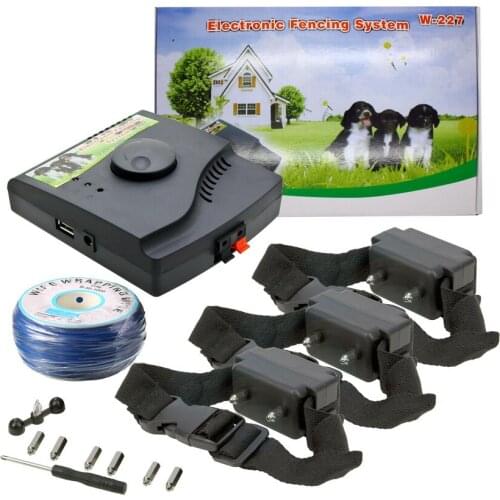 Underground Waterproof Shock Collar Electric Dog Pet Fence Fencing System W227U with 1/2/3 collar 100g2280