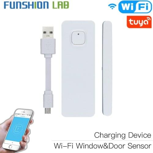 WiFi Smart Door/Window Sensor APP Notification Alerts Home Alarm Security Detector, Compatible With Alexa Google Home