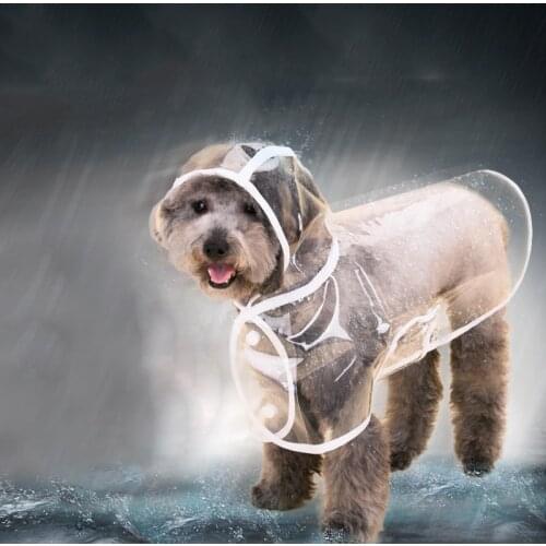 Waterproof Pet Dog Raincoat Dog Hooded Jacket Transparent Rain Coat Dog Clothing for Small Large Dog XS/5XL