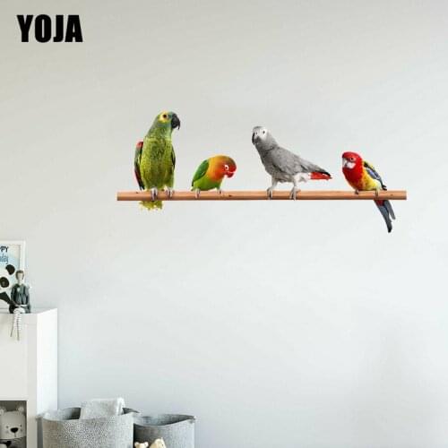 YOJA 51×21.5CM Beautiful Parrot Personality Funny Animal Wall Sticker Home Room Decor Accessories 8WS0205