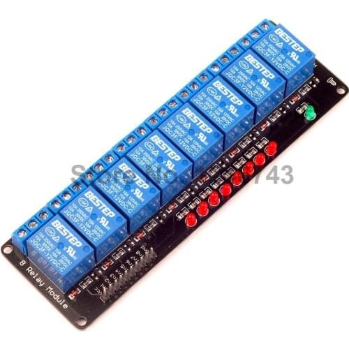 1PCS Black 8 Channel Relay Module 12V Lamp For Arduino ARM PIC AVR DSP