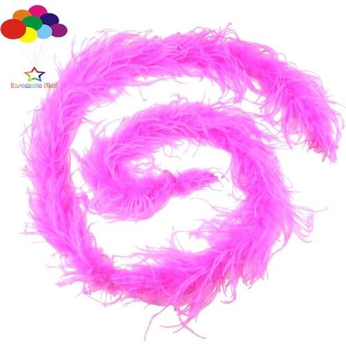 1pcs Luxury Ostrich Feather Boa 2 meter Long rose High Quality for diy Fluffy Costume Dress mask headdress