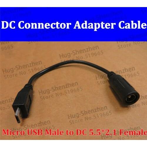 10pcs17cm 5.5*2.1 DC Female to Micro USB Male Charging Cable Cord Wire For Mobile Phone Tablet