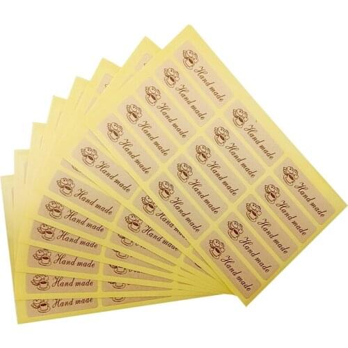 1200pcs/lot Kraft Cake Cowhide Hand Made Cute For Cake Packaging Daily Planner Sealing Stickers free shipping