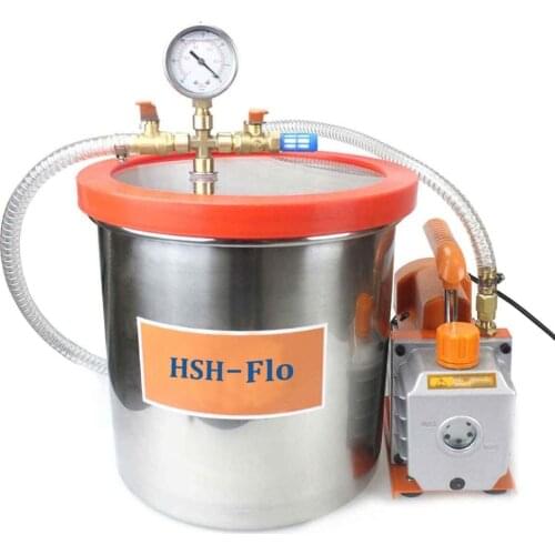 3 Gallon Vacuum Chamber Kit with 3/2.5 CFM 1 Stage Vacuum Pump Air Conditioning HVAC 110V/220V Stainless Steel Vacuum Chamber