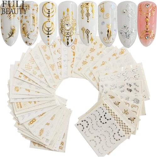30 Sheet Nail Sticker Optional Decal Sticker Nail Deco Manicure Nail Art Stickers Set Gel UV Nails Sequins 6.3 * 5.4cm