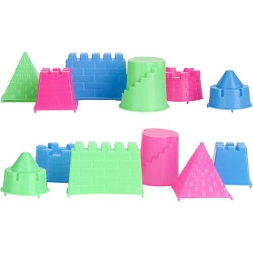 6pcs/set Kids Castle Sand Clay Mold Building Pyramid Sandcastle Beach Sand Toy for Children Model Building Kits Educational Toys