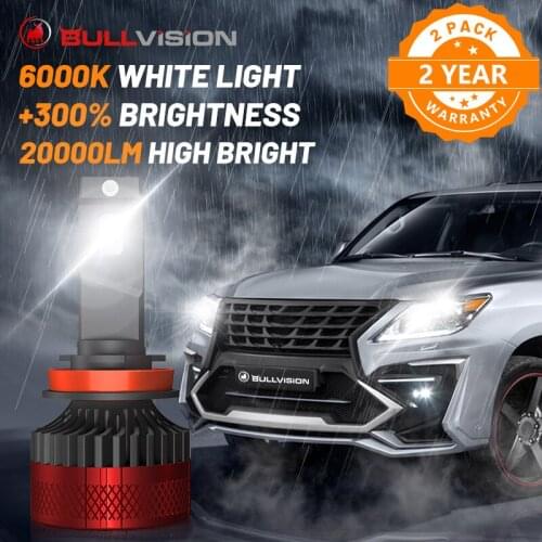 9012 LED Headlight F5 F5C Plus 20000LM H7 H1 HIR2 H11 H9 H8 9005 9006 HB3 HB4 Canbus Error Free 6000K White Light Bulbs 2 Pack