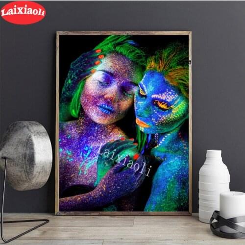 5D DIY diamond painting cross stitch color Lesbian full square round diamond Emeroidery mosaic painting hobby puzzle home decor